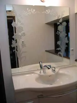 エッチングガラス　装飾ミラー・他の製作事例