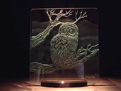 エッチングガラス　目隠し・仕切りガラスの製作事例