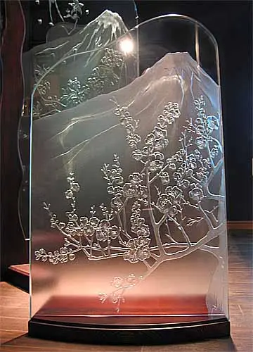 エッチングガラス　目隠し・仕切りガラスの製作事例