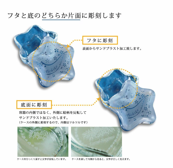 フタと底のどちらかに彫刻します