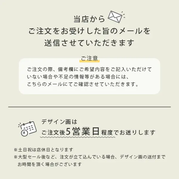 当店からご注文をお受けした旨のメールを送信させていただきます。
