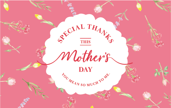 母の日限定デザインのメッセージカードをご用意しています